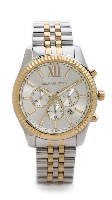 michael kors men's silver lexington watch|lexington pavé gold tone watch.